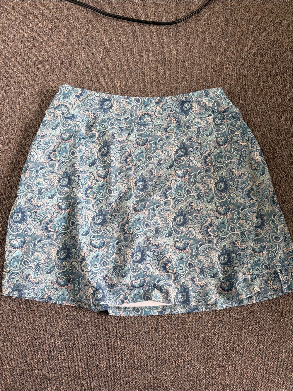 Blue Paisley A-Line Skirt